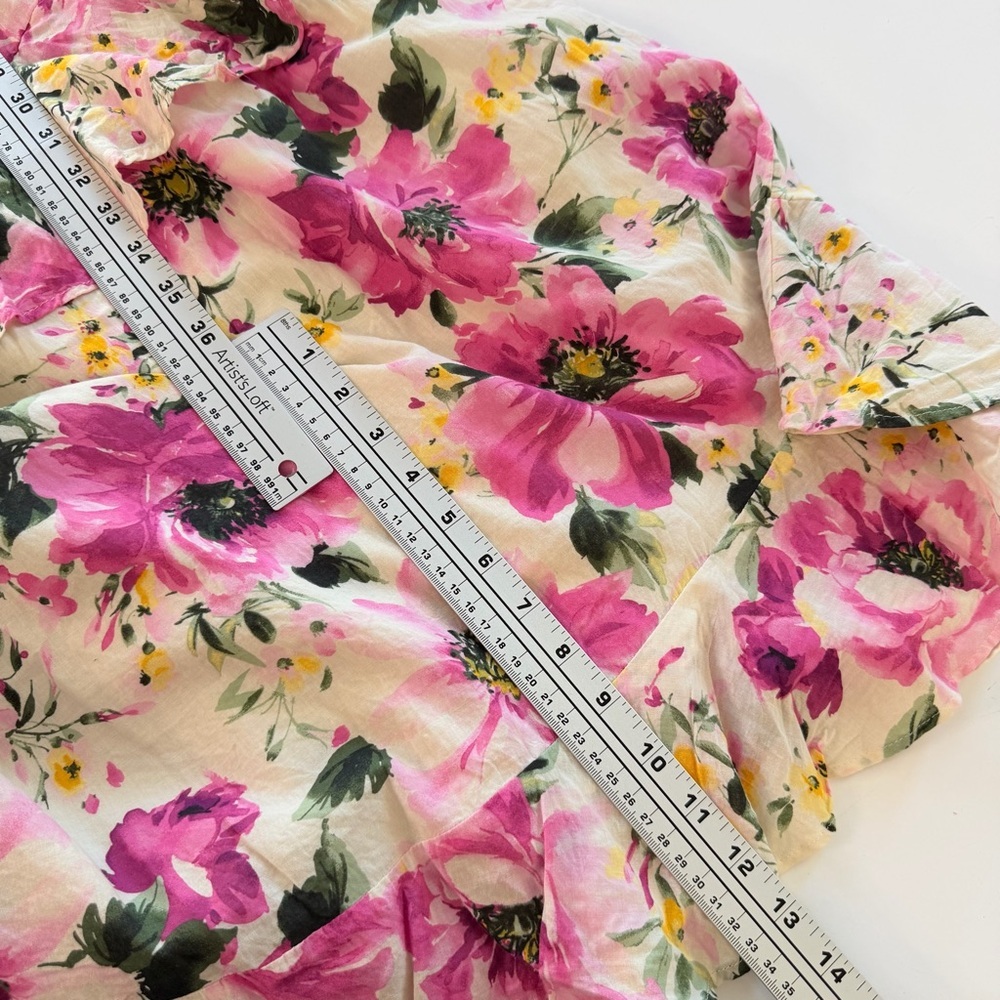 Abercrombie & Fitch Dress Womens Large Tall Floral Tiered Ruffle Maxi - Picture 9 of 11